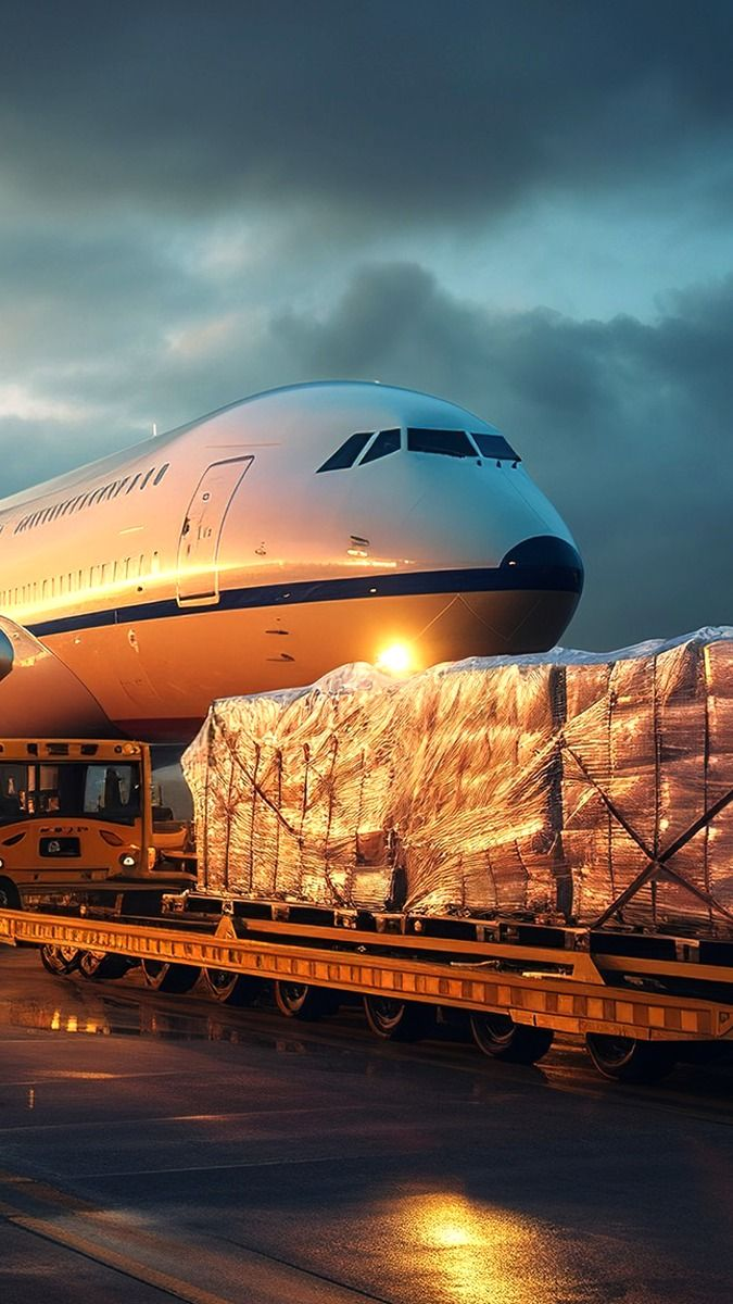 Air freight cargo plane background